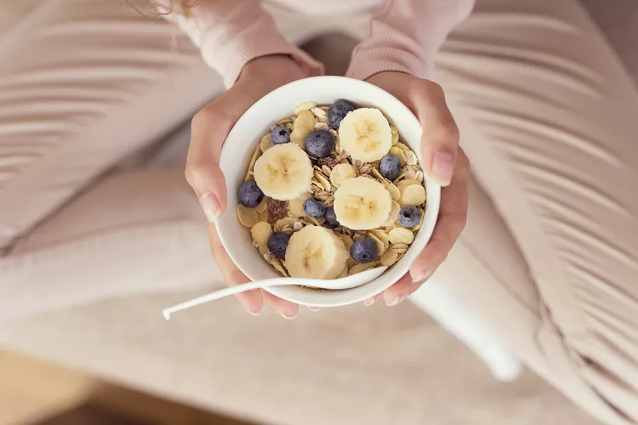 Un petit-déjeuner sain et vitaminé.