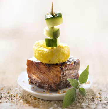 Cubes de saumon laqués croustillants avec Belin® par Annelyse