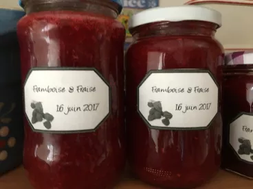 Confiture fraise & framboises 