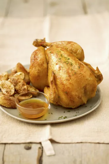 Poulet rôti et pommes de terre