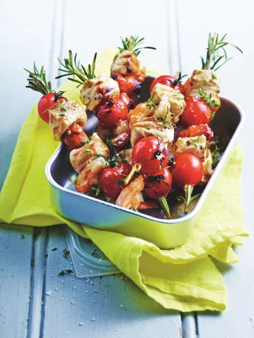 Brochettes façon paëlla