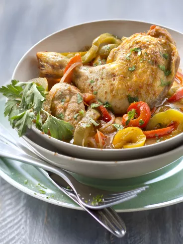 Poulet basquaise aux trois poivrons avec Planta Fin®