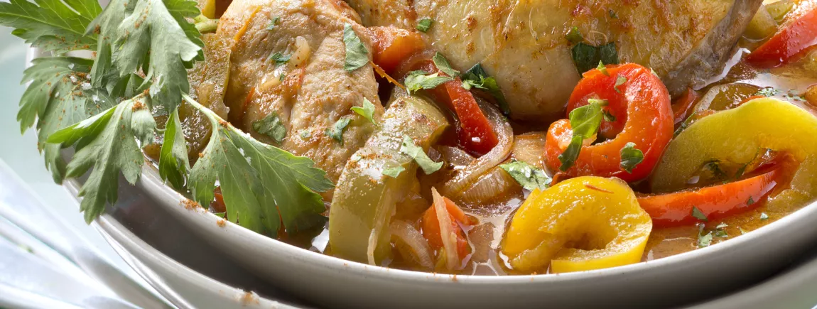 Poulet basquaise aux trois poivrons avec Planta Fin®